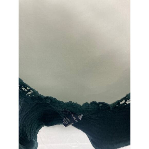 American Eagle Cropped V Neck Crochet Top Size Medium - Picture 3 of 5